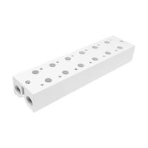 Bloco manifold pneumático 6 furos mod. 3v100m-6f 6 valvulas