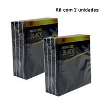 Bloco Memo Autoadesivo Preto/Branco Médio: 75mmX75mm (kit com 2 unidades)