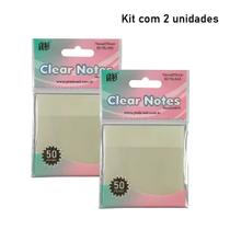 Bloco Memo Autoadesivo Transparente em Pet Clear Notes (kit com 2 unidades: CR/CR) Bloco Memo Autoadesivo Transparente em Pet Clear Notes (kit com 2 unidades: CR/CR)