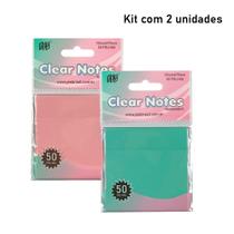 Bloco Memo Autoadesivo Transparente em Pet Clear Notes (kit com 2 unidades: ROS/VD) Bloco Memo Autoadesivo Transparente em Pet Clear Notes (kit com 2 unidades: ROS/VD)