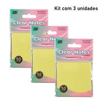 Bloco Memo Autoadesivo Transparente em Pet Clear Notes (kit com 3 unidades: AM/AM/AM) Bloco Memo Autoadesivo Transparente em Pet Clear Notes (kit com 3 unidades: AM/AM/AM)