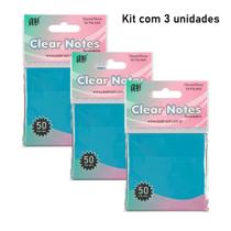 Bloco Memo Autoadesivo Transparente em Pet Clear Notes (kit com 3 unidades: AZ/AZ/AZ) Bloco Memo Autoadesivo Transparente em Pet Clear Notes (kit com 3 unidades: AZ/AZ/AZ)