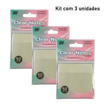Bloco Memo Autoadesivo Transparente em Pet Clear Notes (kit com 3 unidades: CR/CR/CR) Bloco Memo Autoadesivo Transparente em Pet Clear Notes (kit com 3 unidades: CR/CR/CR)