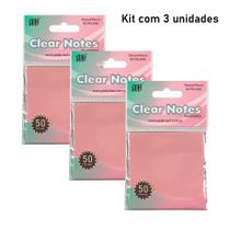 Bloco Memo Autoadesivo Transparente em Pet Clear Notes (kit com 3 unidades: ROS/ROS/ROS) Bloco Memo Autoadesivo Transparente em Pet Clear Notes (kit com 3 unidades: ROS/ROS/ROS)