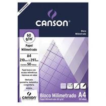 Bloco Milimetrado 63 G/m² Estudante A-4 21,0 x 29,7 cm Com 50 Folhas Canson