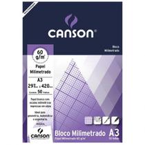 Bloco milimetrado A3 60g - com 50 folhas - Canson