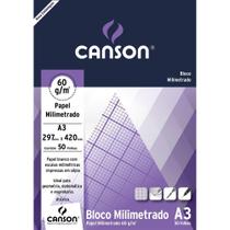 Bloco Milimetrado A3 63 gr com 50 Folhas 297 x 420 mm - 7084 - CANSON