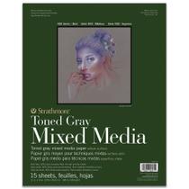 Bloco Mix Media Strathmore Toned Gray 279 x 356 mm 300g 15 Folhas 462-311