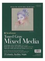 Bloco Mix Media Strathmore Toned Gray 300g 22,9 X 30,5cm 15f