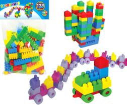Bloco Monta Monta Kit 128 Peças Brinquedo Infantil Educativo - GGB Brinquedos