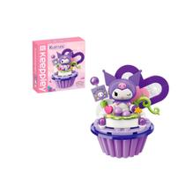 Bloco Montar Kuromi Cupcake Uva Hello Kitty Amigos 102 peças