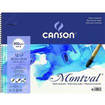 Bloco Montval Papel Aquarela 32x41cm 300g Espiral Textura Fina Canson 60807166
