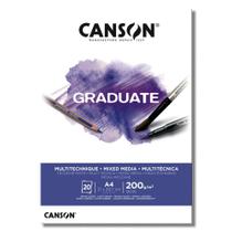 Bloco Multi Técnica A4 Canson Graduate 200g 20Fls Branco Bloco Multi Técnica A4 Canson Graduate 200g 20Fls Branco