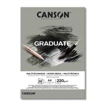 Bloco Multi Tecnica Cinza Graduate Canson 220 g/m² A4 30 F Bloco Multi Tecnica Cinza Graduate Canson 220 g/m² A4 30 F