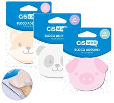 Bloco Nota Adesivo Cis Animais c/20 Folhas 75x60mm a Escolha