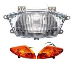 Bloco Óptico Biz 100 Farol Com piscas Amarelos 1998 Até 2005 Bloco Óptico Biz 100 Farol Com piscas Amarelos 1998 Até 2005