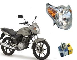 Bloco Óptico Farol Cg Titan 150 Mix + Lâmpada Farol Hella Ano 2009 2010 Bloco Óptico Farol Cg Titan 150 Mix + Lâmpada Farol Hella Ano 2009 2010