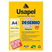 Bloco p/ desenho a4 branco 140g c/ 20 folhas - usapel Bloco p/ desenho a4 branco 140g c/ 20 folhas - usapel