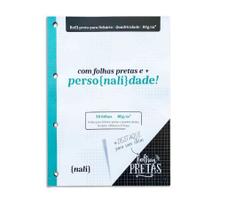 Bloco P/ Fichario Preto A4 Quadriculado - NALI Bloco P/ Fichario Preto A4 Quadriculado - NALI