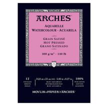 Bloco Papel Aquarela Arches A5 Satinado 300g 12 Folhas