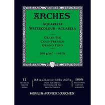 Bloco Papel Aquarela Arches A5 Textura Fina 300g 12 Folhas