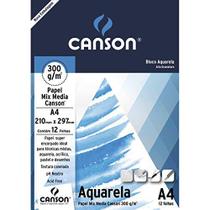 Bloco Papel Aquarela Canson Mix Media A4 300g/m²