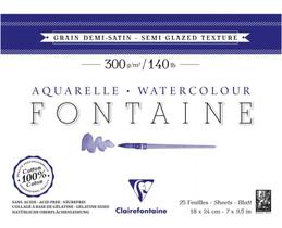Bloco Papel Aquarela Fontaine Semi Satinado 300g 18x24cm - Clairefontaine