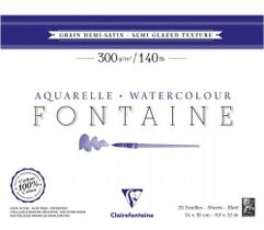 Bloco Papel Aquarela Fontaine Semi Satinado 300g 24x30cm