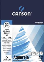 Bloco Papel Aquarela Mix Media A2 Linha Universitário 300g/m 12fls Canson 66667182