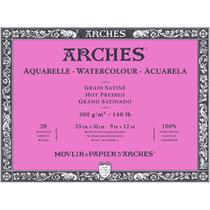 Bloco Papel Arches Satine Aquarela Hot Pressed 23X31cm 20Fls A1795072