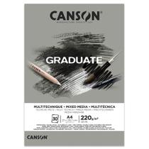 Bloco Papel Canson Bl Graduate Mixed Media Cor Cinza 220g A4 30 Folhas - C400110371