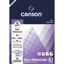 Bloco Papel Canson Bl Milimetrado 63gr A3 50 Folhas - 24301