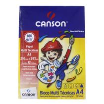 Bloco Papel Canson Bl Multi Tecnica 180gr A4 12 Folhas - 66667500 Bloco Papel Canson Bl Multi Tecnica 180gr A4 12 Folhas - 66667500