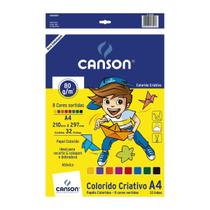 Bloco Papel Canson Criativo Colorido 08 Cores 32 Folhas A4 80g Bloco Papel Canson Criativo Colorido 08 Cores 32 Folhas A4 80g