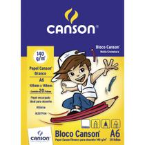 Bloco Papel Canson Desenho Escolar Branco A6 140g 20 Folhas