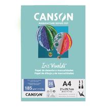 Bloco Papel Canson Iris Vivaldi A4 Azul Claro 185g 25 Folhas - 66661517