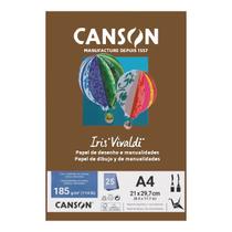Bloco Papel Canson Iris Vivaldi A4 Chocolate 185g 25 Folhas - 66661530
