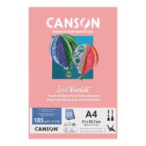 Bloco Papel Canson Iris Vivaldi A4 Rosa Claro 185g 25 Folhas - 66661508
