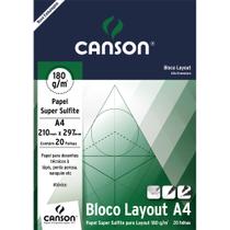 Bloco Papel Canson Layout 180g A4 20 Folhas