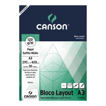Bloco Papel Canson Layout A3 50 Folhas 120g Bloco Papel Canson Layout A3 50 Folhas 120g