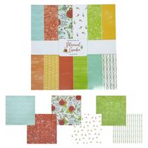 Bloco Papel Cardstock Scrapbook Botanical Garden 24 Folhas - Maison Du Atelier