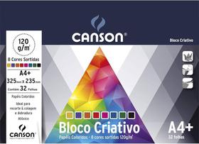 Bloco Papel Criativo 8 Cores Estudante 32Fls A4+ 120g - Canson