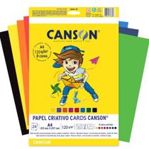 Bloco Papel Criativo A4 Canson 120g Cards 8 Cores 24 Folhas Bloco Papel Criativo A4 Canson 120g Cards 8 Cores 24 Folhas