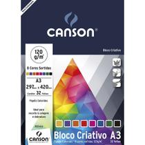 Bloco Papel Criativo Cards Canson A3 120g 8 Cores 32 Fls 66667161