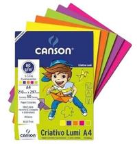 Bloco papel Criativo Lumi 5 cores 50 fls A4 80gm² Canson