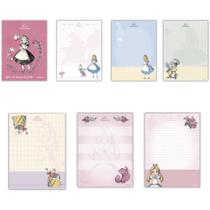Bloco Papel de Carta Alice IN WONDERLAND70G 179X241 Pacote com 09