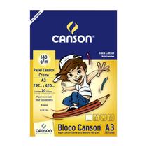 Bloco Papel Desenho A3 Canson 140g 20 Folhas Creme Bloco Papel Desenho A3 Canson 140g 20 Folhas Creme