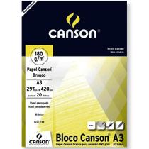 Bloco Papel Desenho A3 Canson 180g 20 Folhas Branco Bloco Papel Desenho A3 Canson 180g 20 Folhas Branco