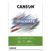 Bloco Papel Desenho A3 Canson Graduate 160g 30 Folhas