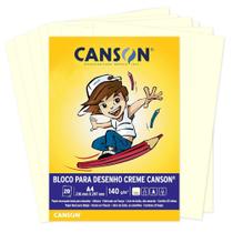 Bloco Papel Desenho A4 Canson 140g Creme 20 Folhas